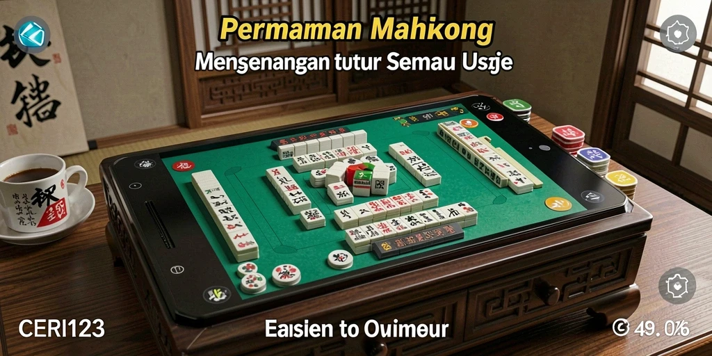 Tampilan screenshot utama CERI123 dengan aksi gameplay Mahjong yang seru.
