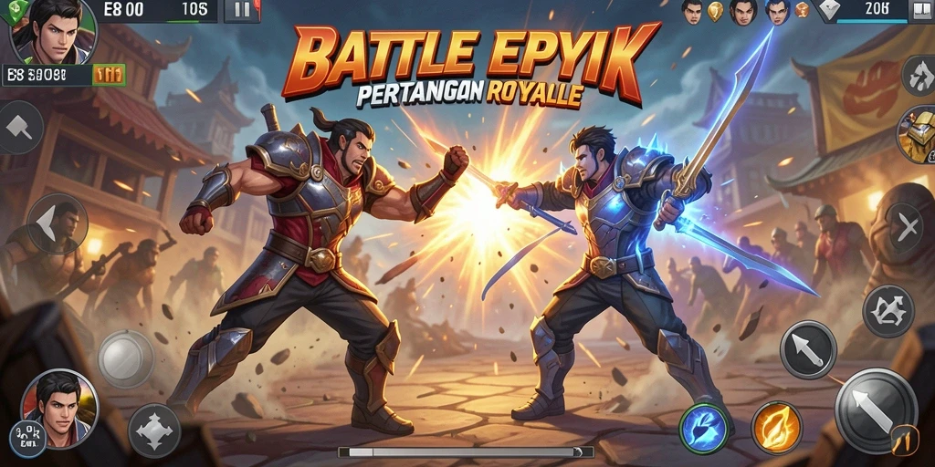 Tangkapan layar gameplay E88 dengan aksi Battle Royale yang mendebarkan.