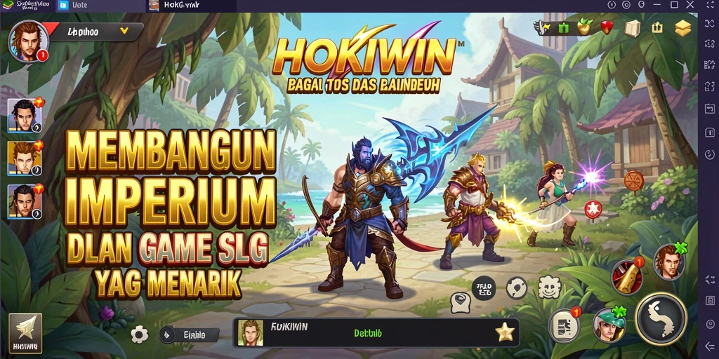 Tangkapan layar menunjukkan gameplay intensif dalam membangun kerajaan di SLG.