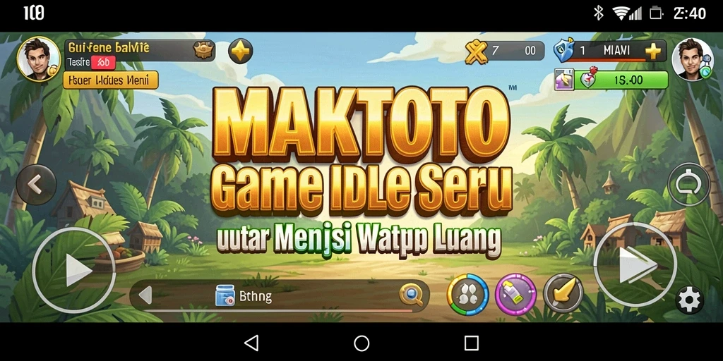 Tampilan gameplay MAKTOTO yang menarik menunjukkan kemajuan karakter dalam mode Idle.