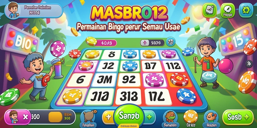 Tampilan utama gameplay MASBRO12 dengan suasana Bingo yang menyenangkan.