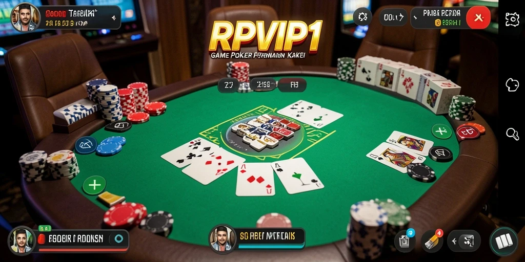 Screenshot RPVIP1 menampilkan momen seru dalam permainan Poker.