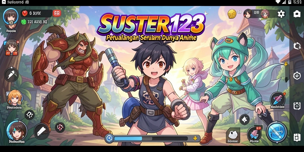 Tampilan gameplay SUSTER123 yang penuh warna dan dinamis.