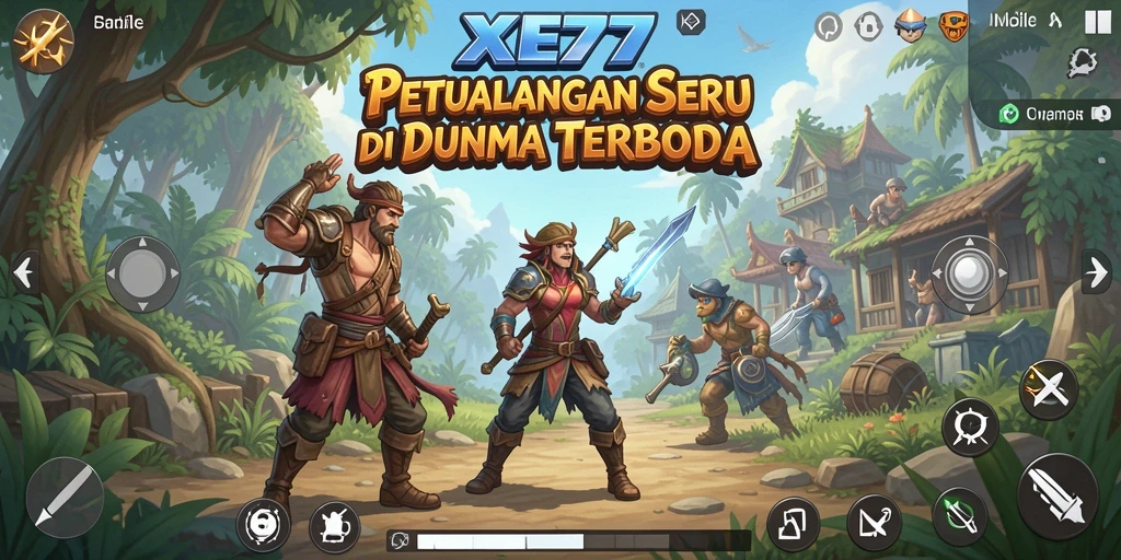 Tampilan gameplay XE77 dengan petualangan seru di dunia terbuka.